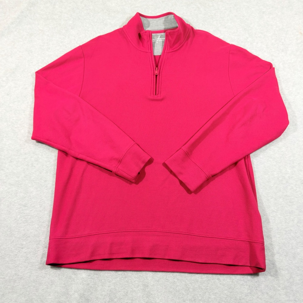 Vineyard Vines Pullover Men Large Pink 1/4 Zip Pima Cotton 6K6005